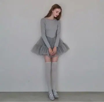 Ballet docking tulle mini dress