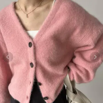 새상품급 LE'MAGE FOX 울  가디건 핑크