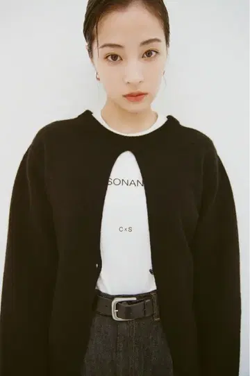 CLANE Suzu W FACE CENTER SLIT KNIT TOPS