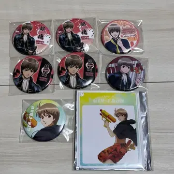 은혼 오키타 소고 캔뱃지 7개 아크릴 키링 1개 굿즈 세트