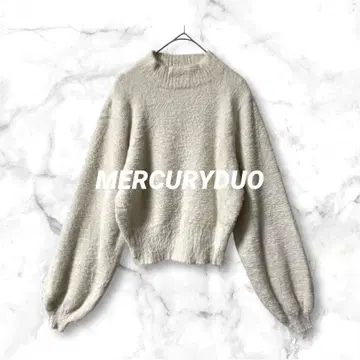 T92 머큐리 듀오 미니 샤기 롱 슬리브 니트 하이넥