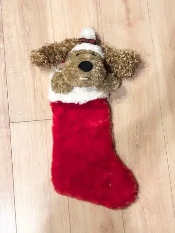 크리스마스 삭스 강아지 봉제 인형