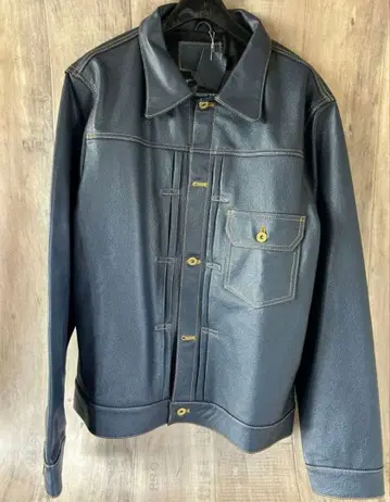 GABRIEL 네이비 가죽 자켓 소가죽