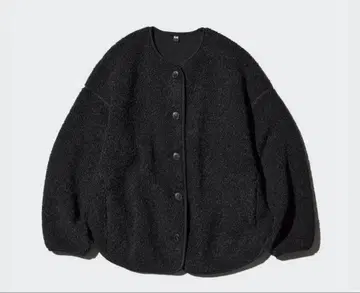 UNIQLO 보아 플리스 릴랙스 가디건 BLACK