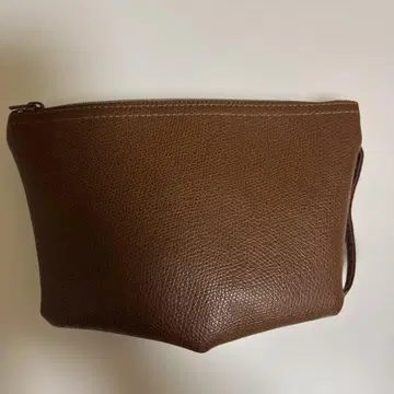 빈티지 SHISEIDO 브라운 가죽 느낌 파우치 소품함