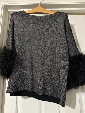 GRACE CONTINENTAL 트위드 퍼 상의