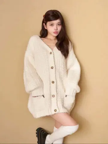 Darich 몰 볼륨 니트 가디건