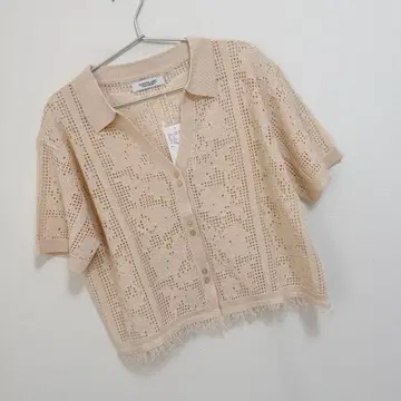 어반 리서치 서니 레이블 플라워 메쉬 썸머 니트 셔츠