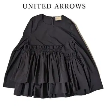 유나이티드 애로우즈 UNITED ARROWS 블랙 프릴 블라우스
