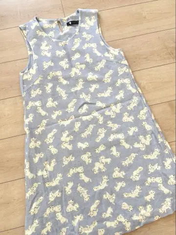 새상품급 프랑슈리페 슬리브리스 원피스 우글우글 고양이