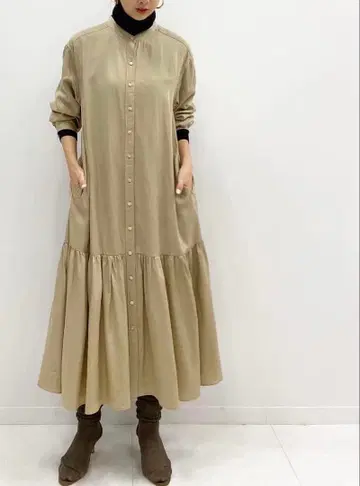 plage 헴 gather 셔츠 원피스 베이지 38