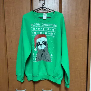 크리스마스 맨투맨 나마케모노 L 그린