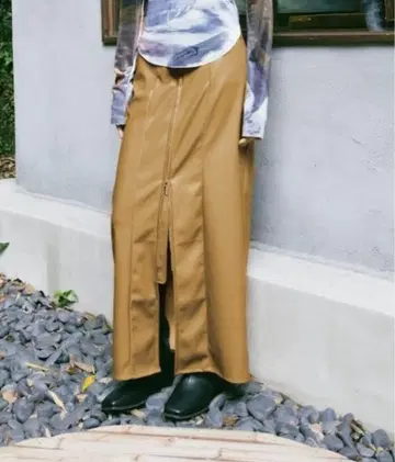 MARTE sahara 벨트 디자인 지퍼 스커트