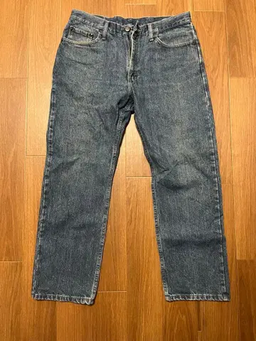 Wrangler 스트레이트 데님 팬츠 인디고 블루