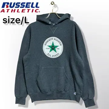 러셀 애슬레틱 후드 맨투맨 L 그레이 남성 빈티지 프린트