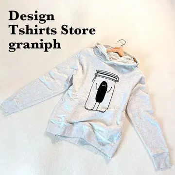 그라니프 캐릭터 프린트 후드티 S 그레이 후드 면 100%