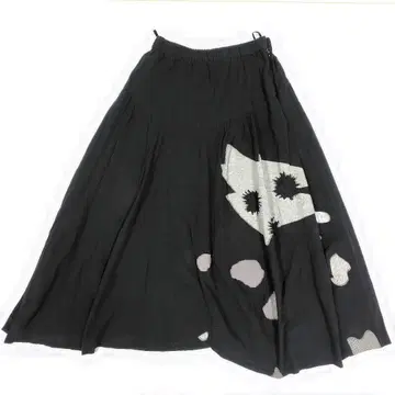 새상품급 지우 플라워 도트 플레어 스커트 변형 비대칭