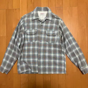 50s 체크 울 셔츠 옴브레 50년대