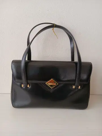 블랙 소가죽 핸드백