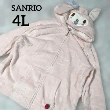 마이멜로디 마이멜로 복슬복슬 토끼 귀 핑크 후드티 4L 아기