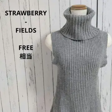 니트 베스트 슬리브리스 터틀넥 얇은 소재 울 혼방 F 상당 그레이