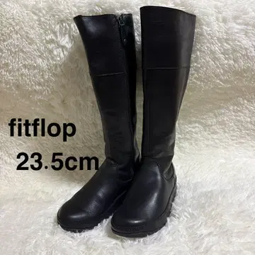 [fitflop] 가죽 롱 부츠 EU37 (23.5cm) 블랙