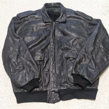 90s 구제 의류 빈티지 가죽 자켓 A2 블랙