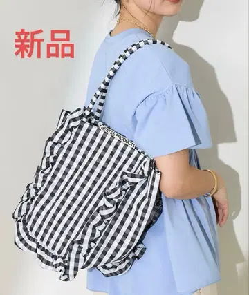시어터 프로덕츠 프릭스스토어 별주 깅엄 체크 토트백