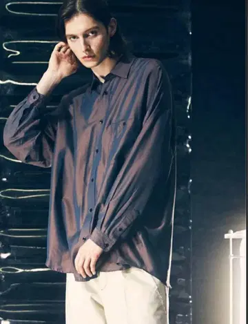 MAISON SPECIAL TAIANA 시어 프라임 오버 레귤러 셔츠