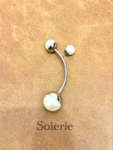 Soierie 소와리 펄 귀걸이 실버 한쪽용