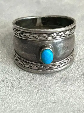 24호 터콰이즈 장식 실버 925 반지