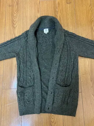 BEAMS 케이블 짜임 가디건 M 사이즈 다크 그레이