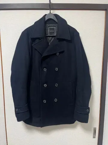 SHIPS JET BLUE 더블 브레스트 피 코트 L