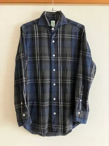 finamore 피나모레 나폴리 체크 플란넬 셔츠 38 사이즈