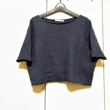 evam eva 네이비 반팔 니트