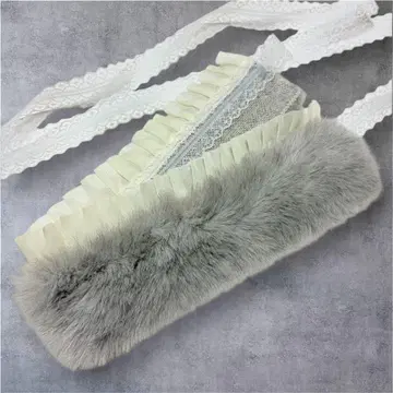 오비 장식 퍼 그레이 프릴 장식 오비 오비 장식 천