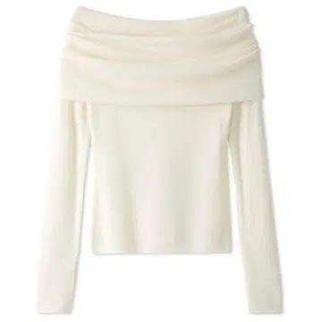 FRAY I.D 프레이 아이디 드레이프 개더 오프숄더 풀오버