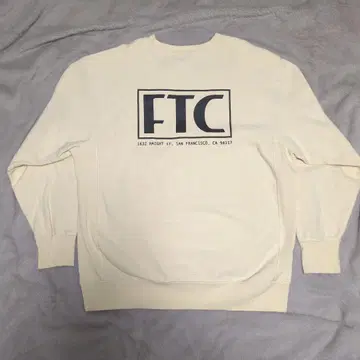 FTC 맨투맨 박스 로고 백 프린트 크림 리버스