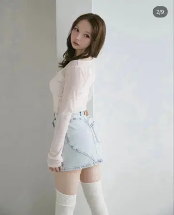 택 포함 heart hipdenimskirt M size 핑크 스티치
