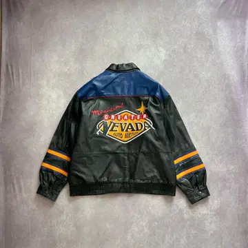 90s vintage 레이싱 자켓 올 가죽