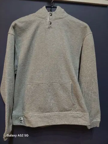 CHUMS 버튼 하이넥 후드티 그레이