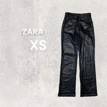 ZARA 자라 인조 가죽 스트레이트 팬츠 하이웨스트 블랙 XS