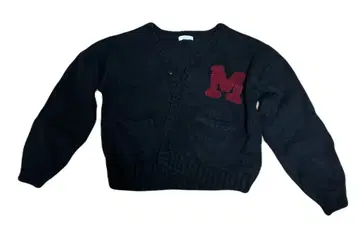 MUHET 가디건 M 블랙 와펜 로고 짧은 기장 니트 구제 의류