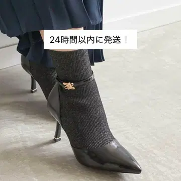 란다 RANDA 골드 파츠 니트 도킹 부츠 L size