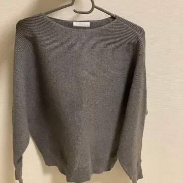 [세탁기 사용 가능/체형 커버] 소매 버튼 리브 돌먼 니트