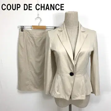 A7364 쿠 드 샹스 스커트 정장 세트 면 베이지 38