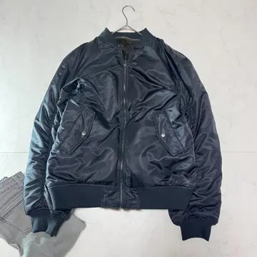 지나시스 오버 사이즈 리버서블 MA-1 퍼 자켓 블랙