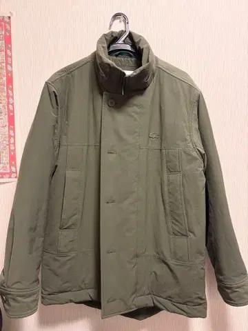 라코스테 올리브 그린 다운 자켓