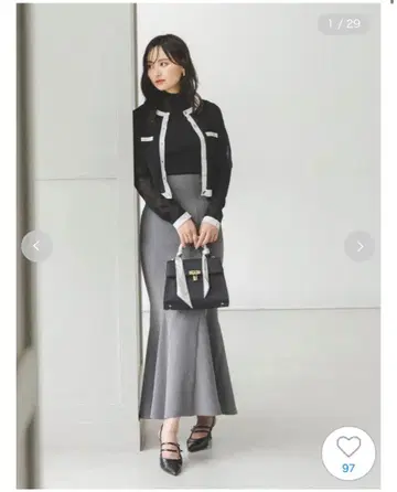 SNIDEL 그레이 머메이드 스커트 1