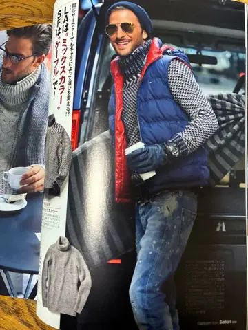 타미힐피거 다운 베스트 네이비/레드